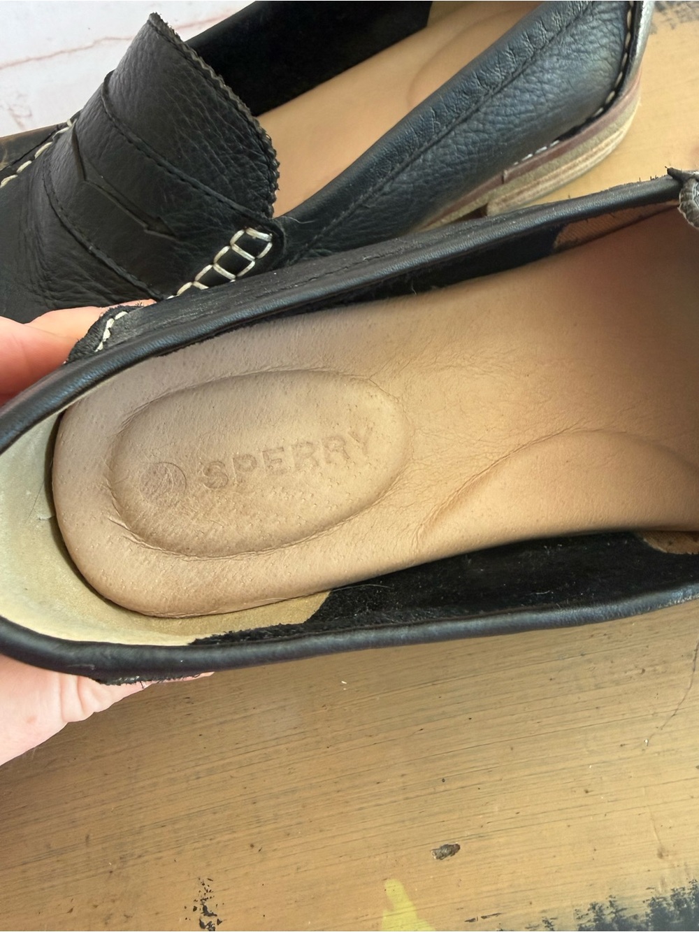 Sperry Black Leather Penny Loafers - Picture 3 of 5